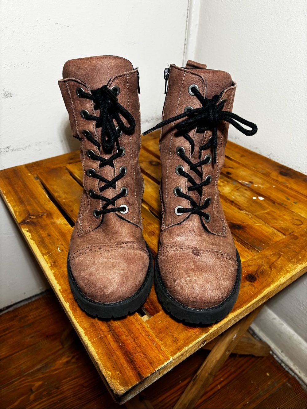 Eric Michael Lace Up Moto Boots